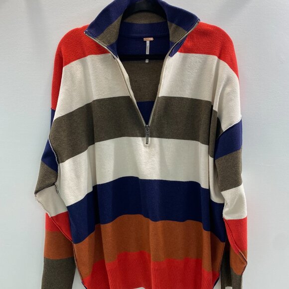 Free People Tops - Free People Striped Polo Tunic Size Small